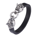 Viking Titanium Steel Wolf Head Handmade Leather – Jewelry Gift Ideas — 7