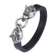 Viking Titanium Steel Wolf Head Handmade Leather – Jewelry Gift Ideas — 7