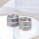 Titanium Steel Ring Rainbow Drops Of Oil – Thoughtful Gifts — 4