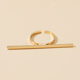 One Word Rectangular Geometric Ring Women – Gifts for Her — 5