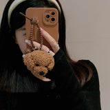 Plush Retro Brown Teddy Pendant Case – Jewelry Gift Ideas — 4