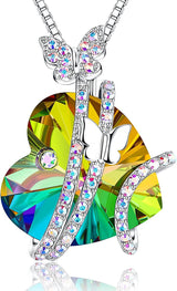 Heart-shaped Gem Inlaid With Exquisite Butterfly – Jewelry Gift Ideas — 12