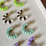 Enamel Drip Glazed Color C- Shaped Bamboo Stud Earrings – Gift Ideas — 14