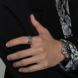 Men's Titanium Steel Hollow Ring – Gifts for Him — 2