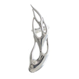 Cut Out Flame Stud Earring With Clip On Silver – Jewelry Gift Ideas — 3