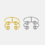 S925 Silver Four-ball Gold U-shaped Adjustable – Holiday Gift Ideas — 7