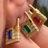 Women's Simple Microset Colored Zircon Earrings – Gifts for Her — 9