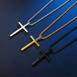 Smooth Simple Titanium Cross Pendant Male – Jewelry Gift Ideas — 1