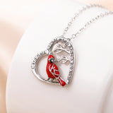 Creative Heart Shaped Cardinal Pendant Necklace – Jewelry Gift Ideas — 6