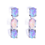 Fashion White Gold Three Color Opal Stud Earrings – Stylish Gifts — 4