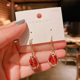 Women's Red Pearl Festive Earrings – Gifts for Her — 10