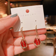 Women's Red Pearl Festive Earrings – Gifts for Her — 10