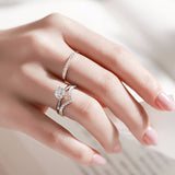 V-shaped Simulation Moissanite Diamond Ring – Jewelry Gift Ideas — 3