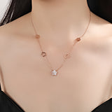 Titanium Steel White Shell Small Flower Necklace – Jewelry Gift Ideas — 3