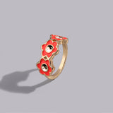 Women's Alloy Drip Oil Color Flower Bagua Ring – Gifts for Her — 11