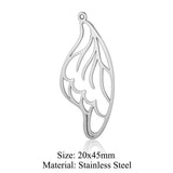 Stainless Steel Ornament Laser Cut Hollow Wing – Jewelry Gift Ideas — 12