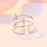Double Cross Miniature Copper Inlaid Zircon Ring – Stylish Gifts — 2
