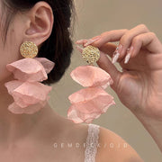 Retro Chiffon Petal Fringed Earrings – Birthday Gifts — 2