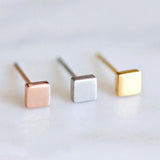 Stainless Steel Square Stud Earrings – Small Gift Ideas — 3