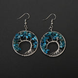 Hand Wrapped Curved Natural Gravel Colorful Earrings – Stylish Gifts — 3
