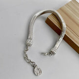 Geometric Square Snake Bones Chain Bracelet – Jewelry Gift Ideas — 6