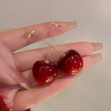 Red Cherry Earrings Long Cherry Earrings – Everyday Gifts — 2