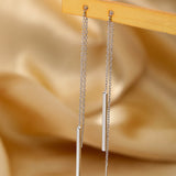 Frosty Korean Style Long One-word Earrings – Stylish Gifts — 5