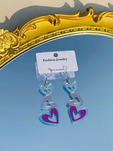 Colorful Love Hollow Acrylic Earrings – Gifts for Couples — 2