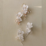 Ceramic Flower Earrings Shell Flower Freshwater – Thoughtful Gifts — 1