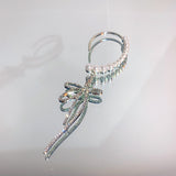 Full Diamond Pearl Bow Fringe Earrings – Surprise Gifts — 5