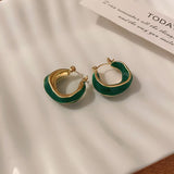 Dripping Glaze Geometric Irregular Round Earrings – Small Gift Ideas — 3