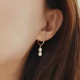 Gold Plated Hoop Pearl Earrings – Practical Gifts — 1