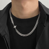 Asterism Stitching Cuban Link Chain Titanium – Jewelry Gift Ideas — 6
