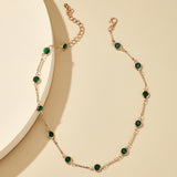 Simple Green Rhinestone Women's Short Single – Jewelry Gift Ideas — 2