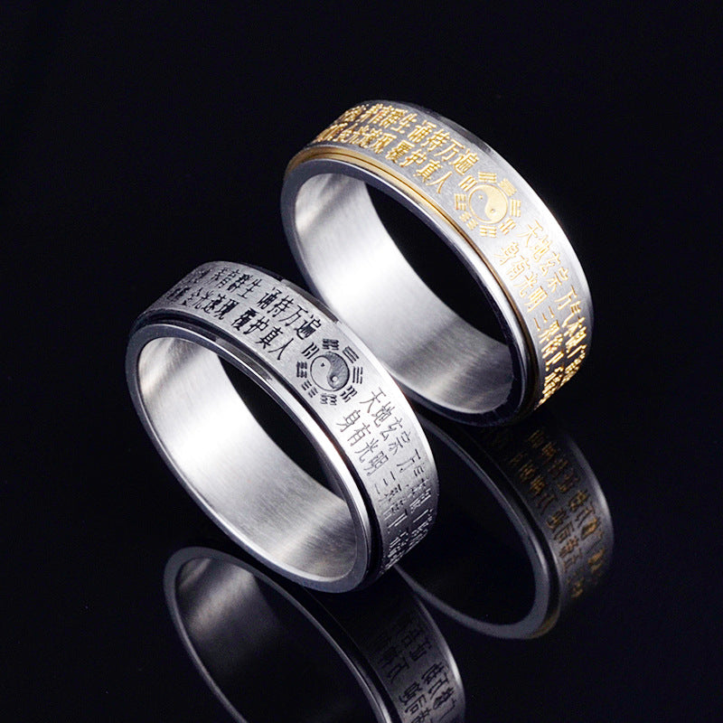 Titanium Steel Taoist Turning Personality Ring – Useful Gifts — 1