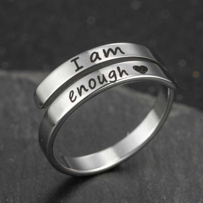 Stainless Steel Ring Retro English Double Ring – Stylish Gifts — 1