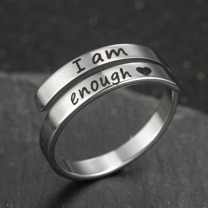 Stainless Steel Ring Retro English Double Ring – Stylish Gifts — 1