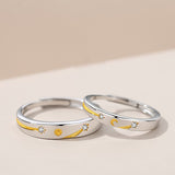 Sun Moon Stars Couple Ring 925 Silver Literary – Gifts for Couples — 4