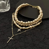 Women's Multi-layer Pearl Cross Necklace – Jewelry Gift Ideas — 6
