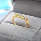 Women's Opal Moon Total Solar Eclipse Closed Ring – Gifts for Her — 7