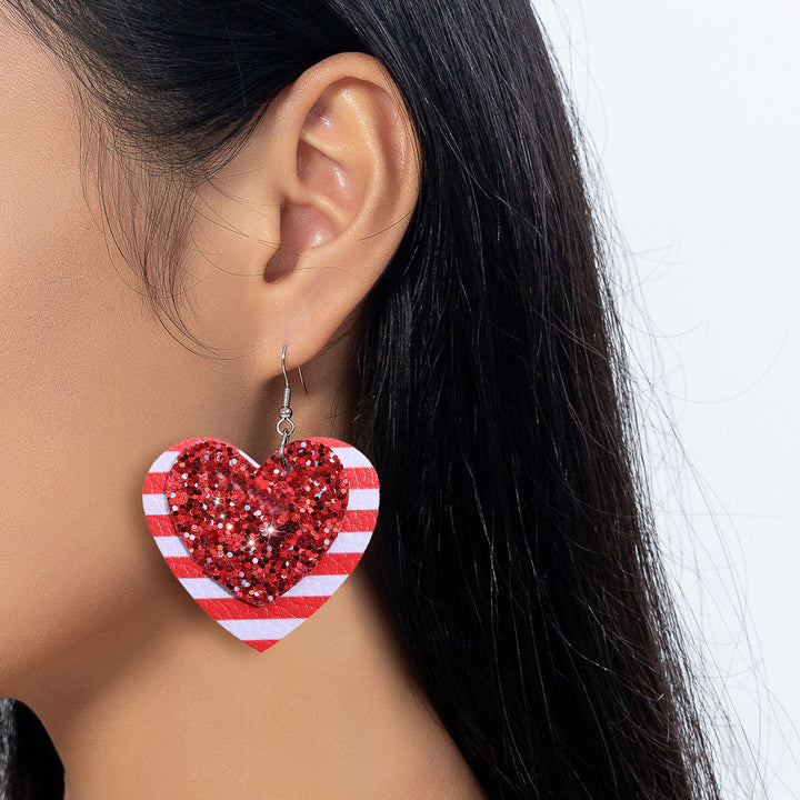 Valentine's Day Heart Shape Red And White Striped – Gifts for Couples — 1