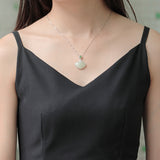 Sterling Silver Inlaid White Jade Shell-shaped – Jewelry Gift Ideas — 4