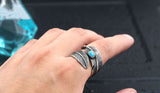 Fashion Titanium Steel Turquoise High Bridge Ring – Stylish Gifts — 2