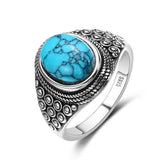 Fashion Personality Men's Turquoise Rhododendron Ring – Stylish Gifts — 4