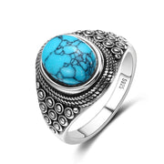 Fashion Personality Men's Turquoise Rhododendron Ring – Stylish Gifts — 4