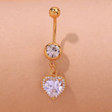 Heart-shaped Zircon Butterfly Navel Stud – Stylish Gifts — 5