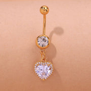 Heart-shaped Zircon Butterfly Navel Stud – Stylish Gifts — 5