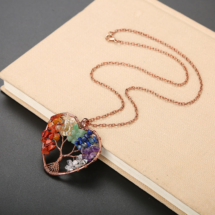 Natural Stone Colorful Tree Root Necklace – Jewelry Gift Ideas — 1