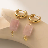 Personalized Natural Stone Heart Earrings Versatile – Thoughtful Gifts — 3