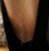 Minimal Diamond Embellished Back Chain Necklace – Jewelry Gift Ideas — 2